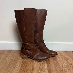 Korks Theresa Tall Faux Leather Boots Shoes Women Brown Size 9 Winter Fall